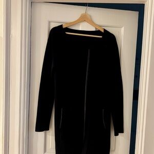 Silk Jacket with Leather Trim